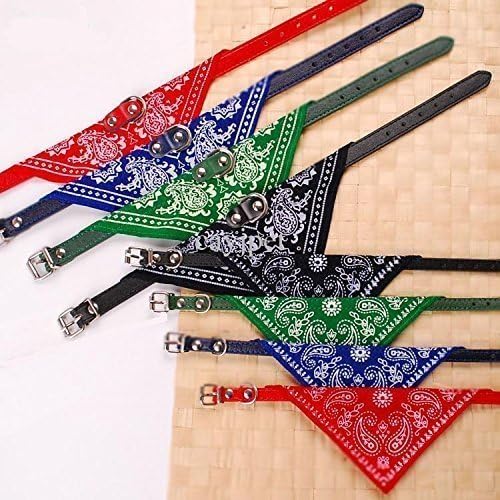 Wholesale Solutions Dog Bandana Collar Scarf Fashion Buckle All Colours & Sizes Faux Leather Size: Large Color: Blue