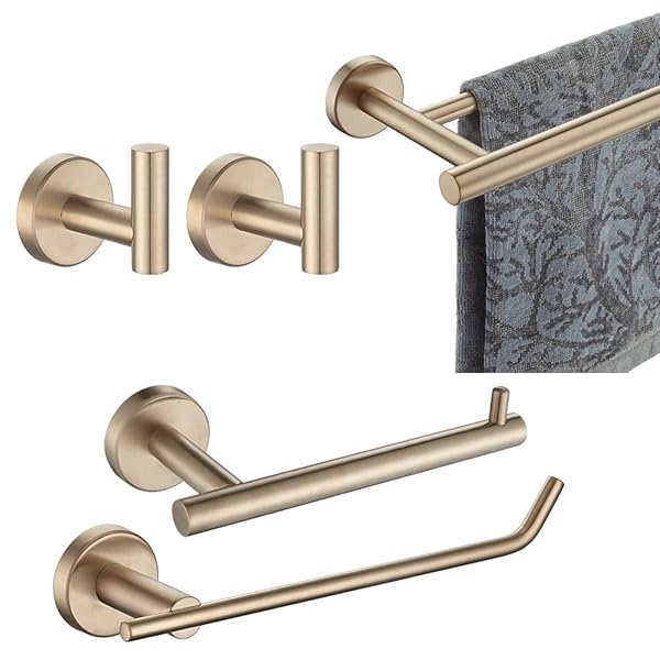 JQK BATHROOM HARDWARE SET, 5-PIECE BATH ACCESSORIES SET...