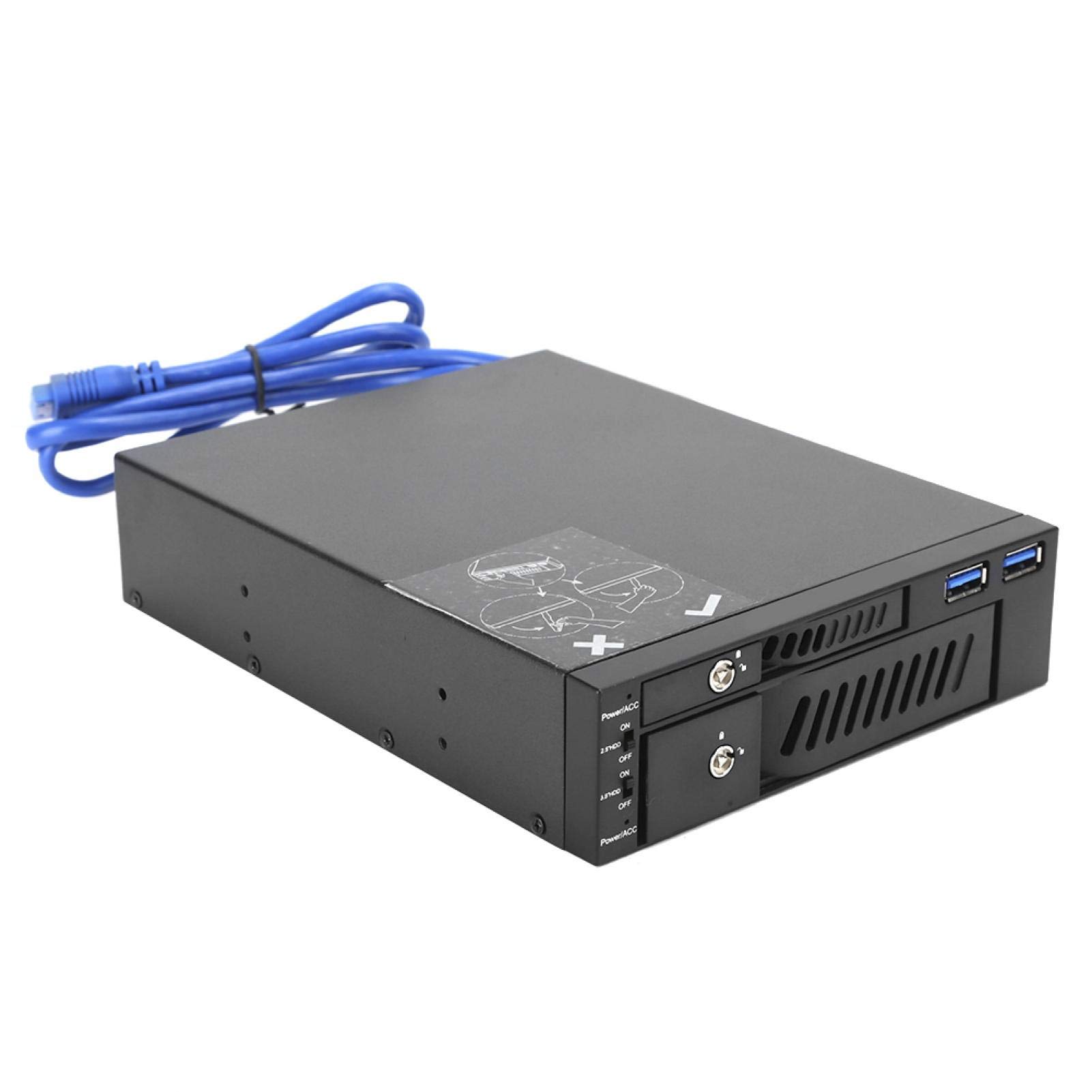 Hard Disk Mobile Rack for 2.5" & 3.5" HDD/SSD SATA Docking Enclosure with Lock, Compatible with Linux and Mac OS X