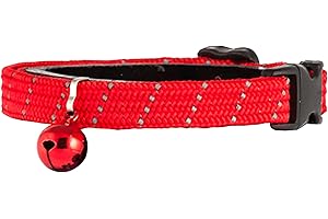 BirdsBeSafe® Break Away Cat Collar with Bell, Reflective Thread for Night Visibility, Comfortable Elastic Stretch Cat Collar to protect Cat from Getting Stuck in The Garden.