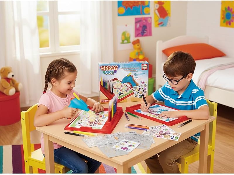 - Spray Art Creéez des dessins s avec un aérographe automatique. Pratique, facile et propre. Jouet artistique pour garçons et filles à partir de 4 ans (20132)