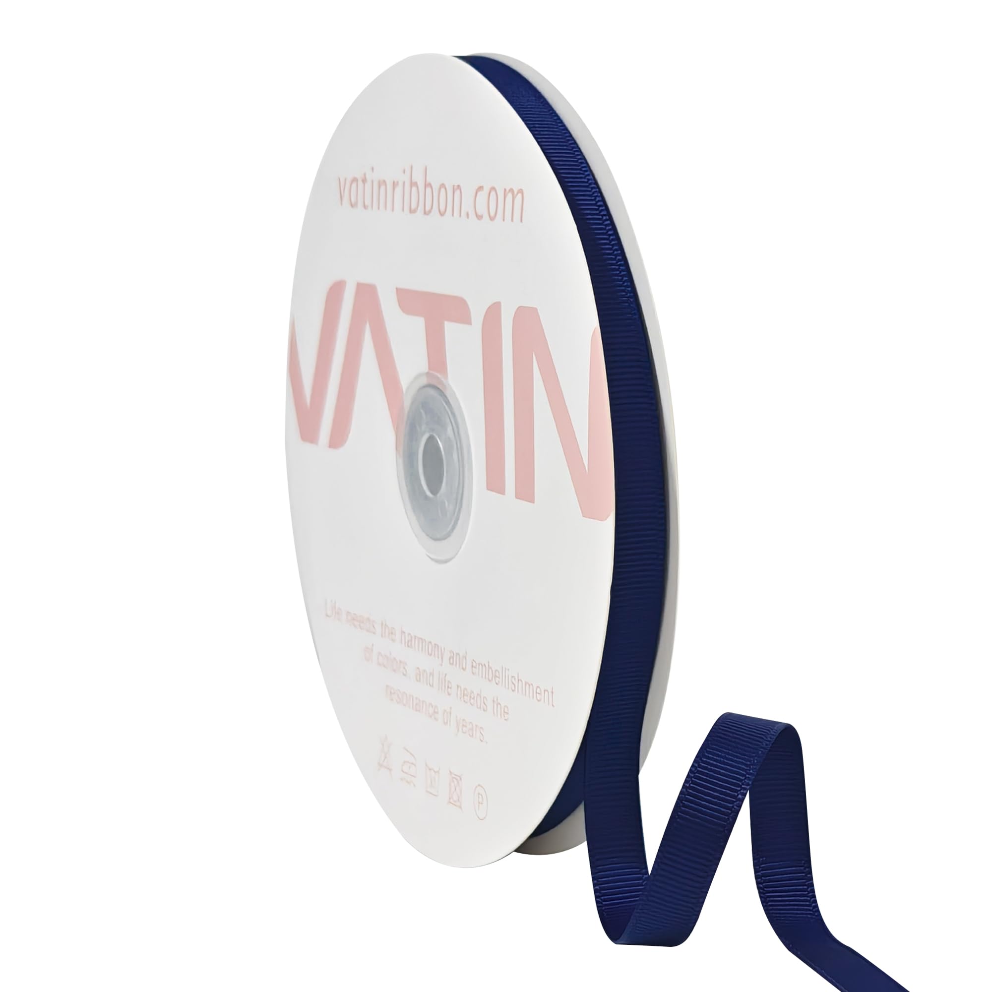 VATIN Solid 10 mm X 45 Metres Light Navy Grosgrain Ribbon 45 Metres Each Roll Perfect for Crafts, Wedding Decor, DIY Hair Accessories, Sewing, Gift Package Wrapping and More