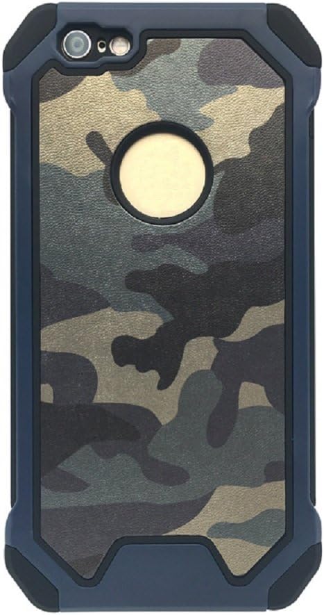 Bllosem Iphone 6 Case Iphone 6S Case Hybrid Dual Layer PC+TPU Drop Protection Shock Dust Proof Camouflage Armour Defender Case for Iphone 6/6S Blue