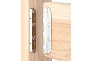 POWERTEC Surface Mounted Bed Rail Brackets 4PK, Bed Frame Hardware w/Mounting Screws for Bed Frame/Head Board/Footboards, No-