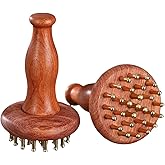 WeiiTech Wood Therapy Massage Tools 29-Teeth Copper Head Massager, Home SPA Body Relaxing and Stress Relief Handheld Massager, for Legs, Arms, Neck, Shoulder