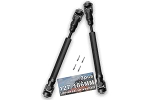 ARRCAT 2PCS 127-186MM Universal Drive Shaft RC Upgrades for 1/10 Axial SCX10 SCX10-II Redcat D90 Gen7 /Pro RC4WD GEN8 RC Crawler,RC Upgrade Parts Hop-Ups,Steel Full Metal Drive Shaft,Black (127-186 MM,2PCS)