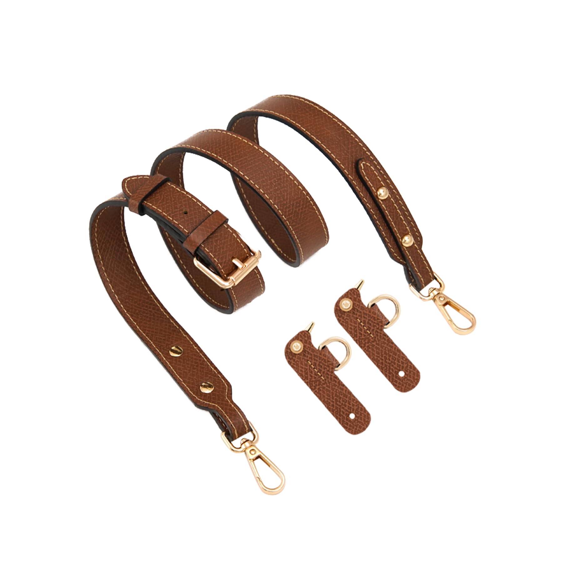 Photo 1 of Leather Strap for LongChamp Small Handbag, Upgraded Top Layer Cowhide Crossbody Original S Handbag Shoulder Straps Conversion Kit Replacement for Women (Brown)