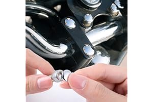 KiWAV motorcycle round bolt cap screw cover plug chrome for 6mm thread allen head bolts, ie M5 allen key