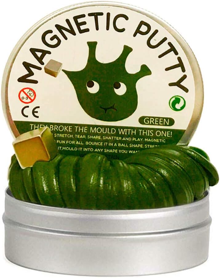 Kabvry Magnetic Putty,Magnetic Crystal Slime with Funny Monster Eyes,Super Magnetic Strange, Clay Toy Stress Reliever for Kids and Adults,Green