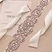 yanstar Handmade Rose Gold Rhinestone Crystal Pearls Wedding Bridal Belt Sash With Ivory Ribbon Sashes for Evening Party Prom Bridesmaid Dress