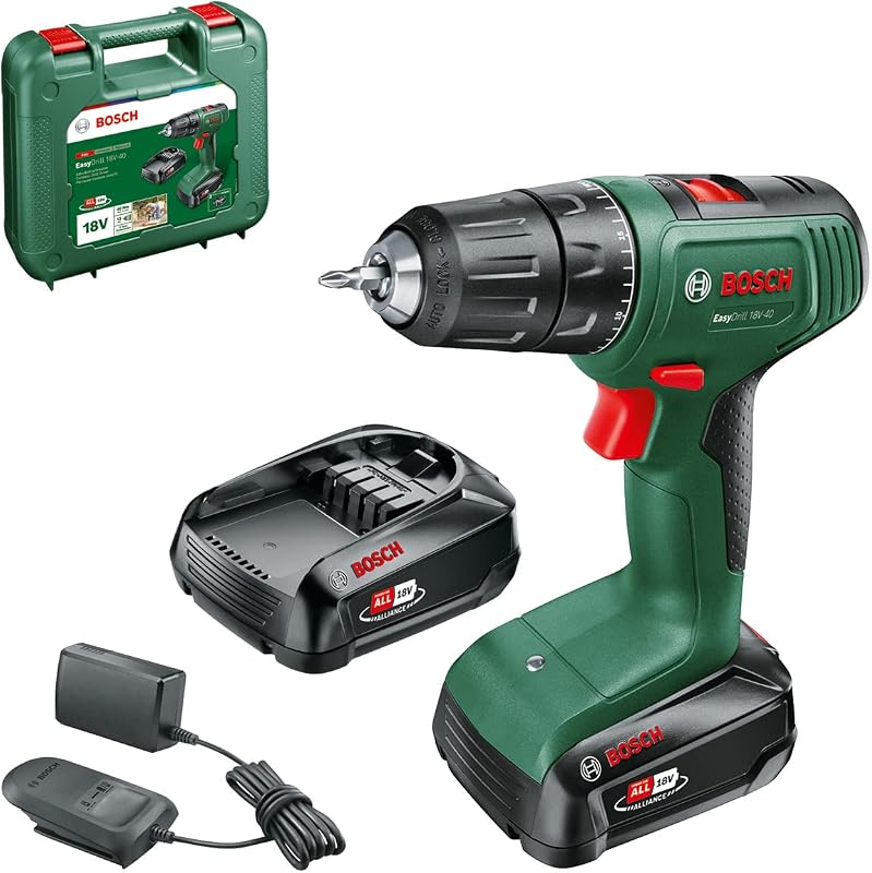 Trapano avvitatore a batteria EasyDrill 18V-40 (2 batterie da 2,0 Ah, sistema 18 volt, in custodia per il trasporto)