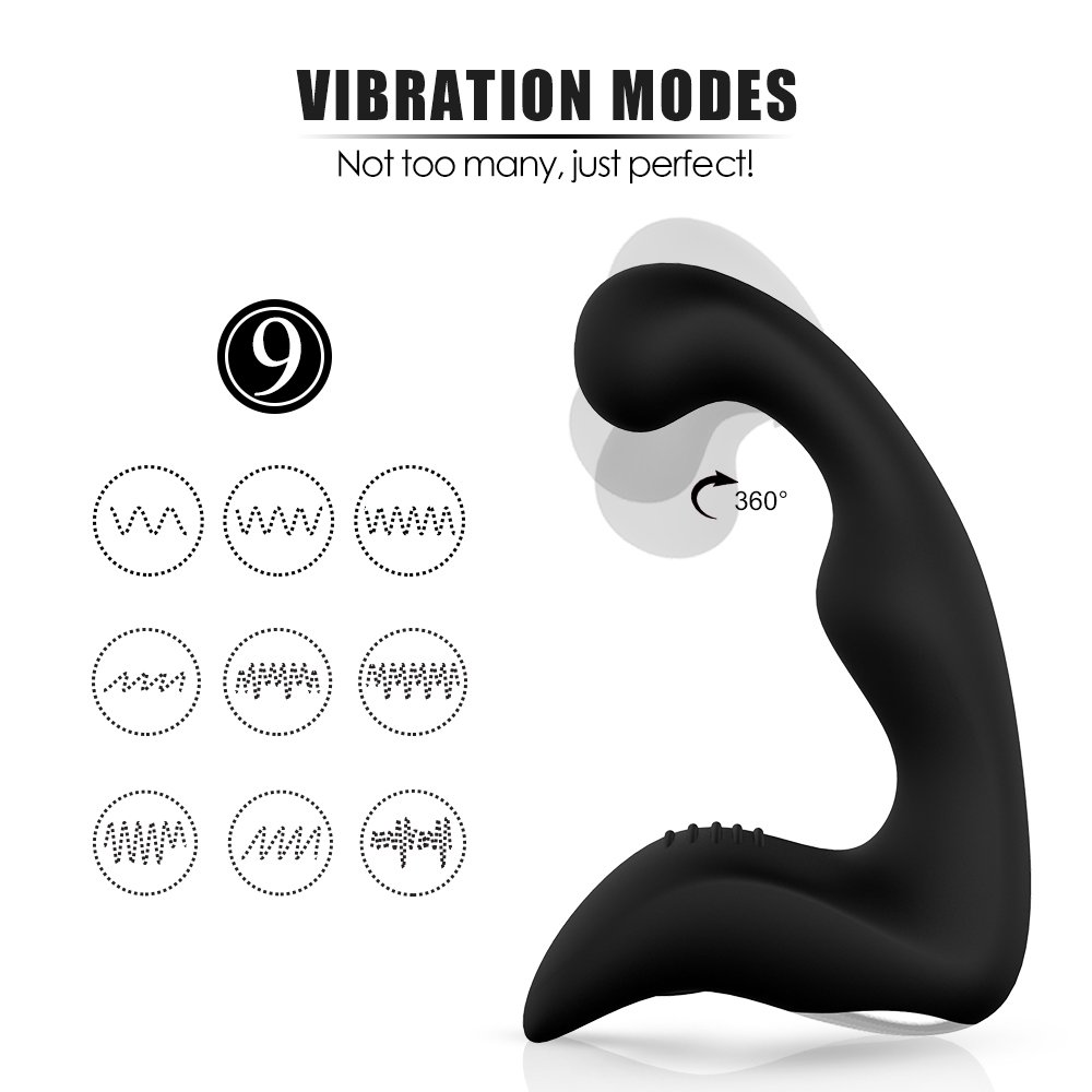 Male Anal Massager 9 Speeds Resonates Vibrating Prostate Massager Waterproof Rechargeable Anal Vibrator Butt Plug Adult Sex Toys for Men Couples