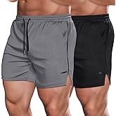 COOFANDY Men's 2 Pack Gym Workout Shorts Quick Dry Athletic Shorts 5 Inch Lightweight Sports Running Shorts with Pockets