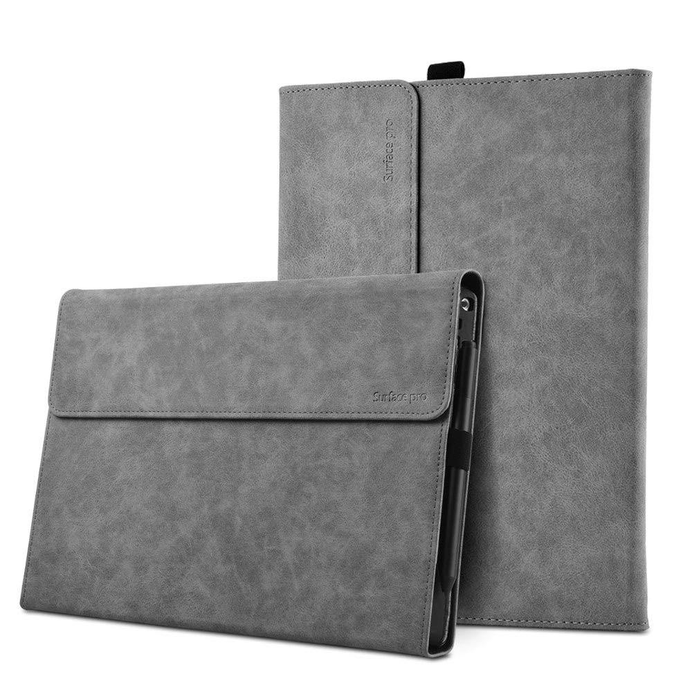xisiciao Surface Pro 7/7+/6/5/4 Case, Thin and Light Portfolio Business Cover Stand, Compatible with Keyboard