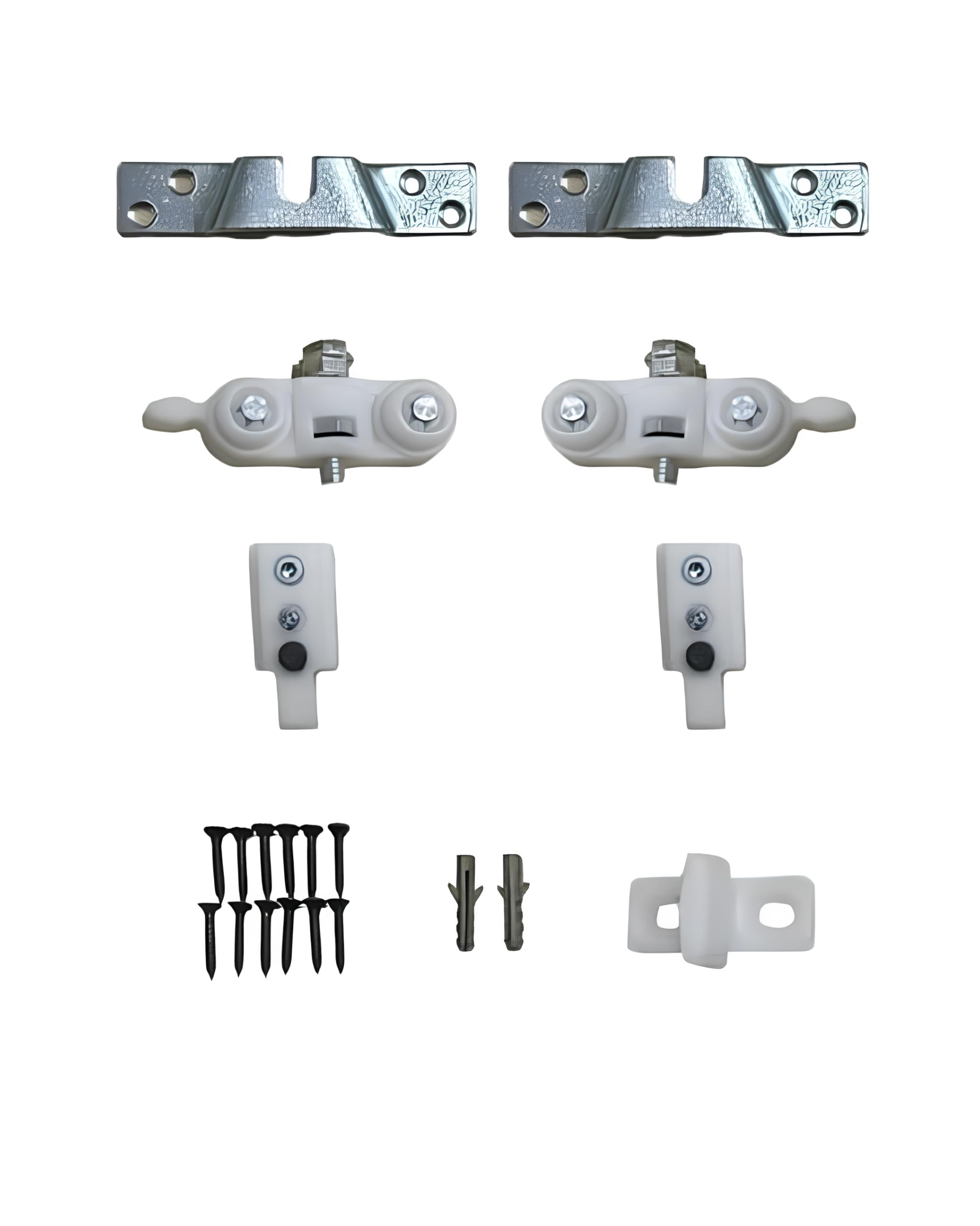 Kit for Sliding Door without Rail - Includes 2 Sliding Trolleys, 2 Top Stops, 2 Fixing Brackets on Panel - Available in 2 Load Rates: 40 kg and 80 kg (Load Capacity 40 kg)