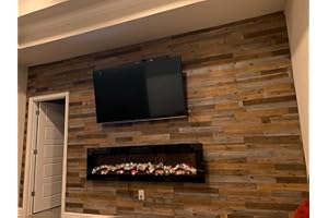 Holydecot Peel and Stick Wood Wall Panels, Real Wood, Solid Wood Planks DIY Easy Peel and Stick Application, Rustic Reclaimed barn Wood Paneling for Accent Walls, Brown Gray Combinations, 3 sq. ft