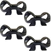 NNNJunhua Zinc Alloy Bow Knobs Black Cabinet Handle, 4 Pieces | Drawer Pulls, Home Kitchen Decorative, Cupboard Dresser Wardrobe Cabinet Knobs