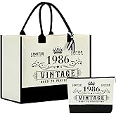 NGLIV Birthday gifts for Women Travel Canvas Tote Bag and Makeup Bag -2026