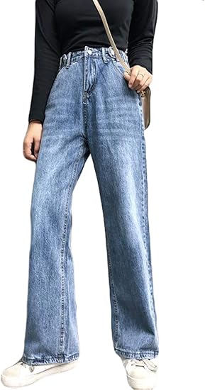 Amazon Qyyデニムパンツ レディース ジーンズ ゆったり ワイドパンツ デニム ロング ジーパン ハイウエスト カジュアル Gパン おしゃれ 着痩せ ストレッチ ボトムス ジーンズ 通販