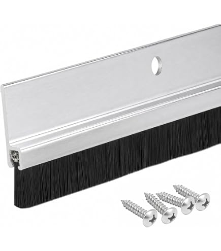 Pemko Door Bottom Sweep, 3 ft L Aluminum, 1/4 in W, Brush Insert