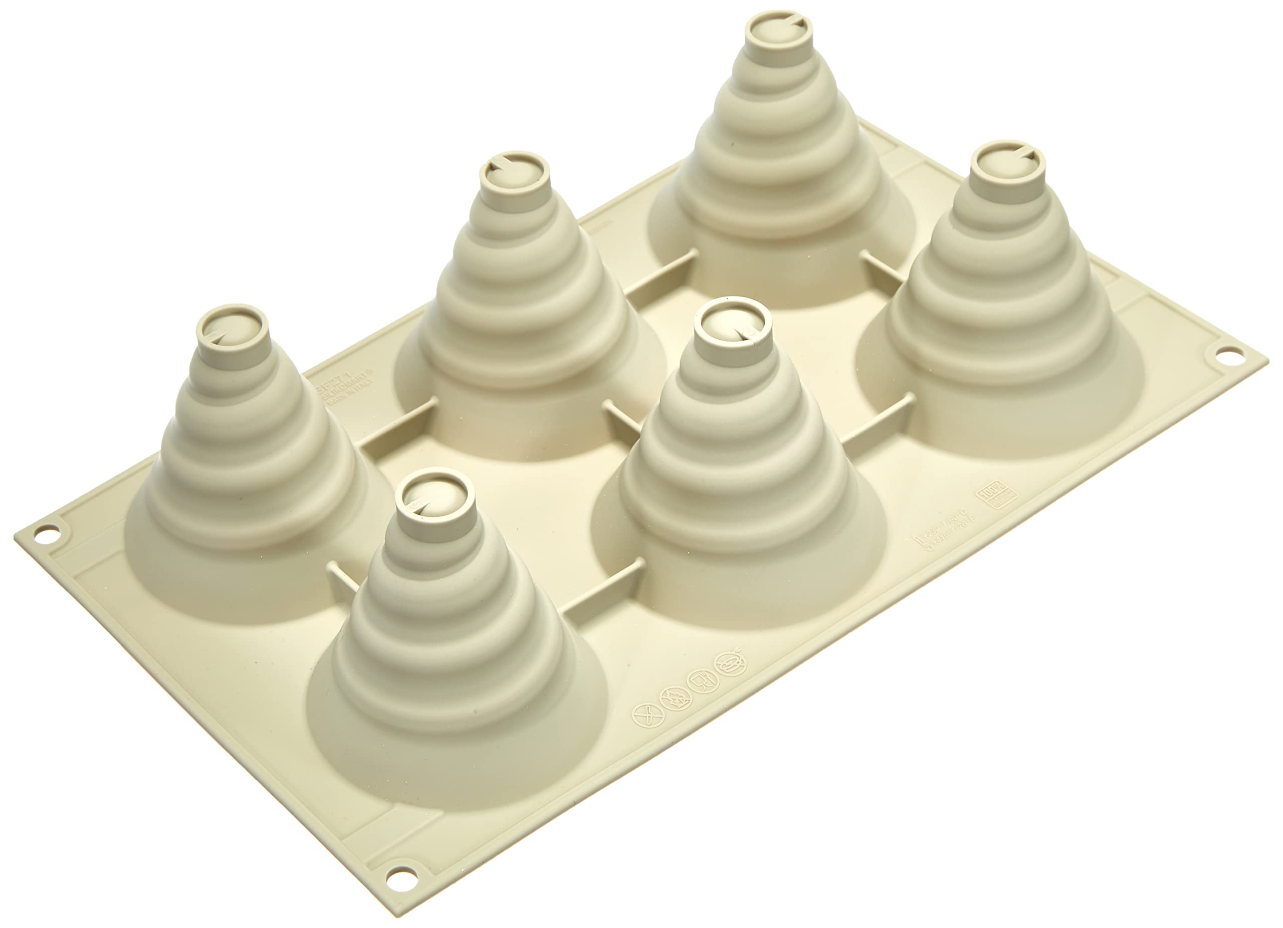 Silikomart | Silicone Mould for SOFFICE INCANTO Monoportions, Non-Stick, 6 Monoportions, Pack of 1 Cake Mould, 3D Design, Ø 60 h 70 mm, Volume 600 ml, Made in Italy