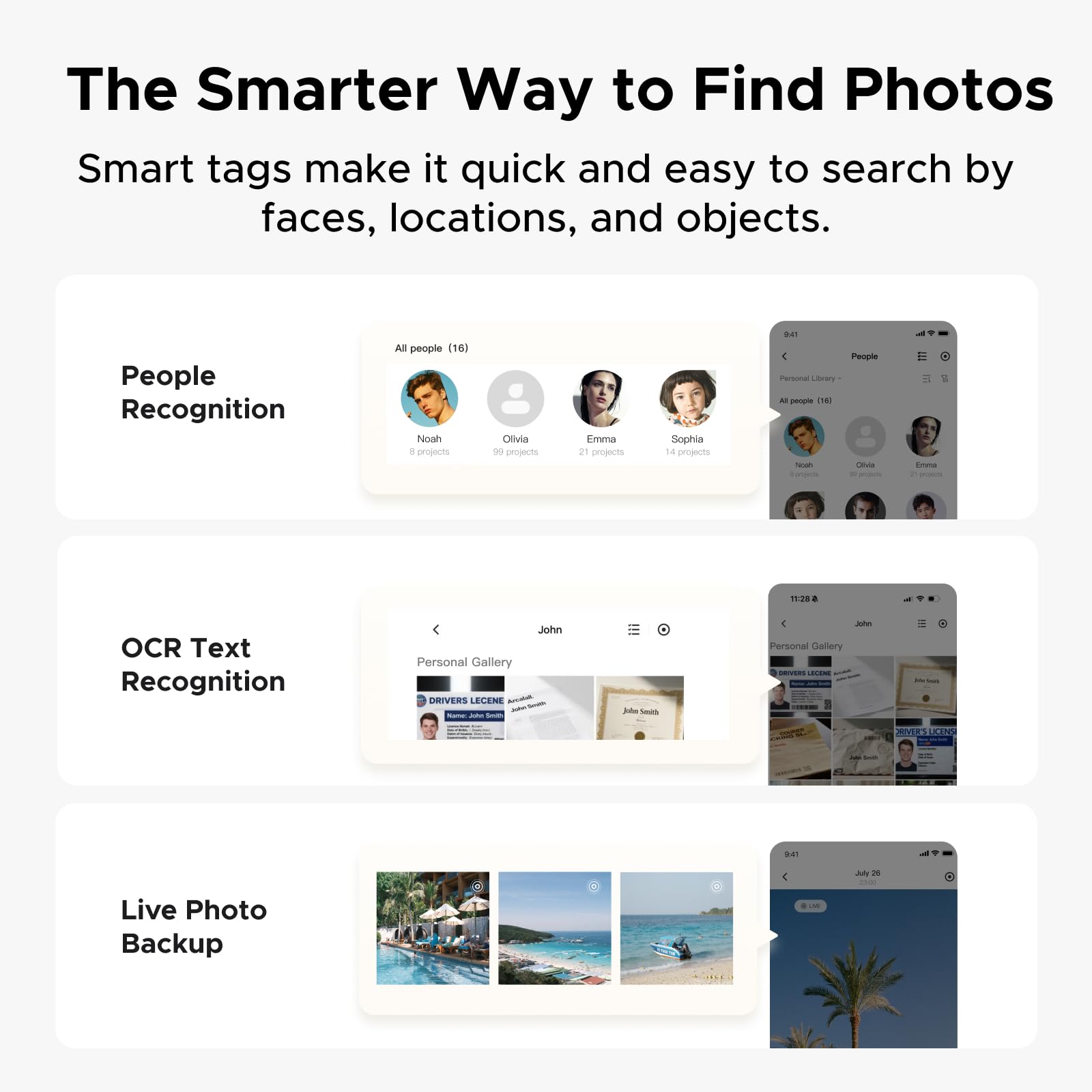 Ugreen Nasync Dh2300 Nas Mobile App Interface Showing Photo Organisation Features
