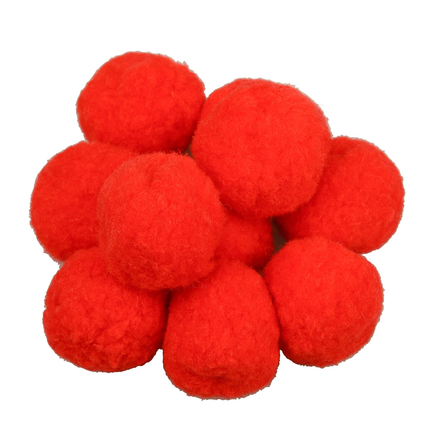 XNHIU 10 Pack 4cm Red Pom Poms Craft Fluffy Fuzzy Pom Pom Balls (Red)