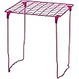 LockerMate Stac-A-Shelf Locker Organizer Shelf, Stackable, Extra Tall, Fits Standard Size School Lockers, Pink