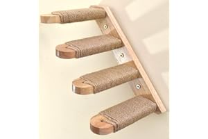 MIAOGE Cat Wall Mounted Shelf Furniture,Cat Climbing Shelves ,with Jute Scratching for Indoor Cats Four Steps Stairs,Heavy Du