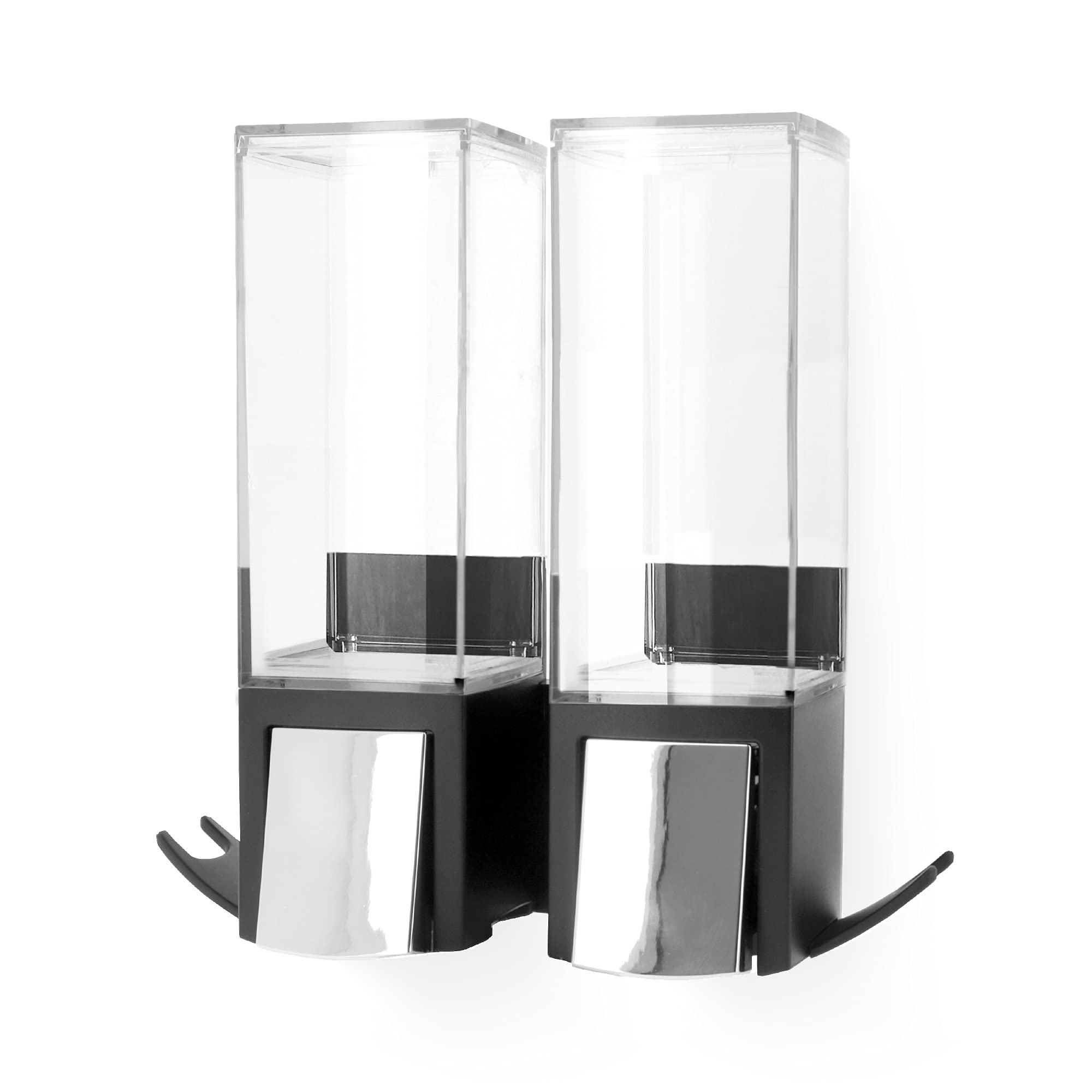 Clever Show Double Soap Dispenser By Compactor - Large Size, Black, No Drilling Required