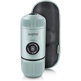 WACACO Nanopresso Portable Espresso Maker Bundled with Protective Case, Upgrade Version of Minipresso, Mini Travel Coffee Machine, Perfect for Camping, Travel and Office (New Elements Arctic Blue)