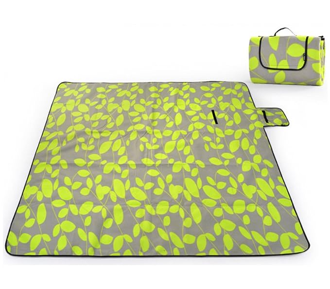 SKYSPER Picknickdecke isoliert Picknickmatte Stranddecke Wasserdicht Campingdecke Picnic Blanket Fleece Faltbare Waschbare Pi