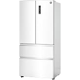 Commercial Cool 18.9 Cu. Ft. French Door Refrigerator, CCRF1890KW, White | 33 Inch Wide Refrigerator with 2 Bottom Mount Freezer Drawers, Frost Free, LED Lighting, Digital Temperature Control