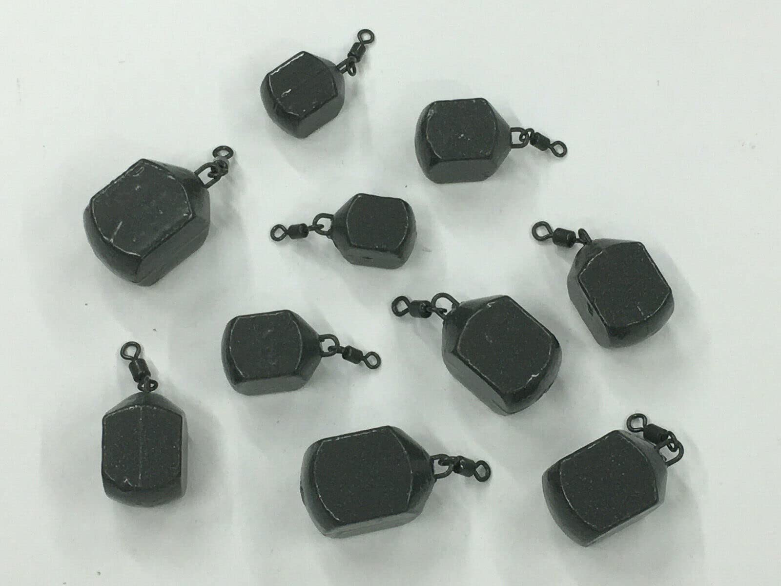 TMC Pack of 10 x Square Swivel Casting Ledger for Fishing. Sizes 1.1oz - 3oz. Carp/coarse fishing
