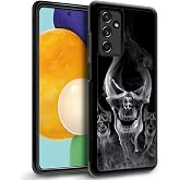 Pinsheng Case Compatible with Samsung Galaxy A14,Smoke Skull Phone Covers for Men/Women,Soft Silicone Rubber Anti-Skid and Shockproof Protective Case for Samsung Galaxy A14