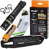 FENIX UC30 2017 version USB Rechargeable 1000 Lumen Cree LED Flashlight with, rechargeable battery, holster and EdisonBright USB charging cable bundle