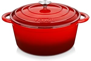 Velaze 7.5 QT Dutch Oven Pot with Lid, Enameled Cast Iron Dutch Oven with Dual Handles for Sourdough Bread Baking, Cooking, N