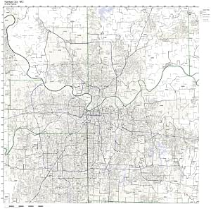 Kansas City, MO ZIP Code Map Laminated : Amazon.ca: Office Products