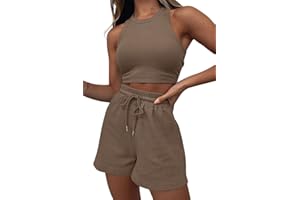 AUTOMET Womens 2 Piece Shorts Lounge Sets Two Piece Summer Workout Outfits Beach Vacation Trendy 2025 Clothes