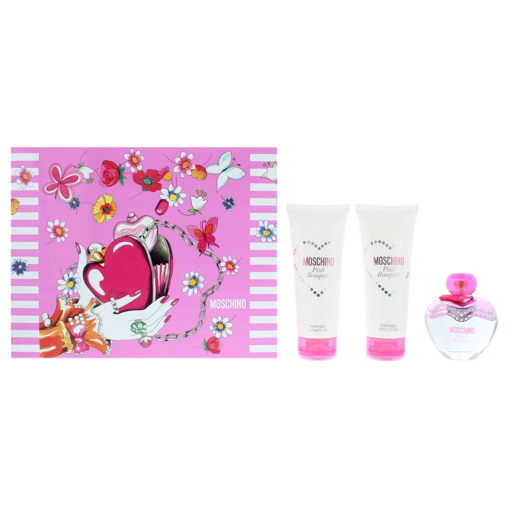 moschino pink bouquet gift set
