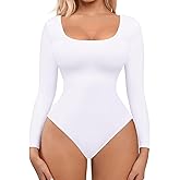 FeelinGirl Long Sleeve Shapewear Bodysuits for Women Scoop Neck Body suits Going Out Tank Tops