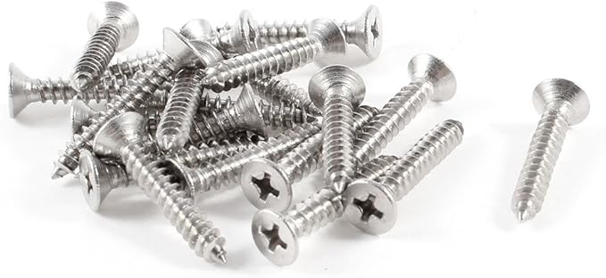 80 Viti Autofilettanti Testa Piatta - Acciaio Inox 410, 5.5x16 Mm, Per Legno, Plastica E Metallo - Foto 6