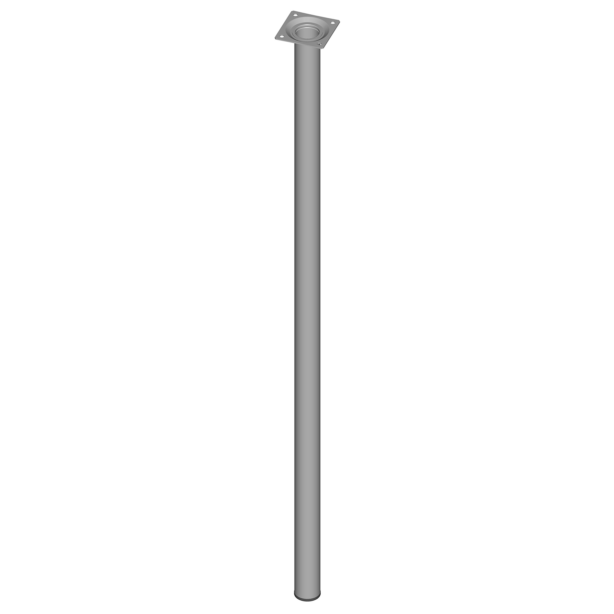 Element System Steel Pipe Feet Round Table Leg, Furniture Feet including Screw-On Plate, 11100-00093