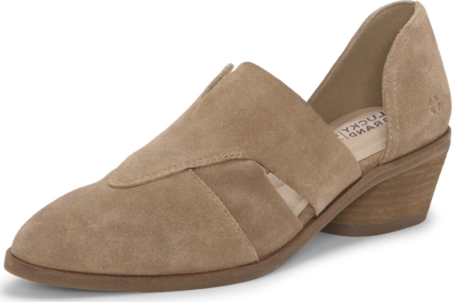 Lucky Brand Minnsy Cutout Heeled Mule, Porcini, 12
