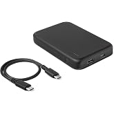 Amazon Basics Slim Portable Charger Power Bank with LED Display, 10,000 mAh, Black