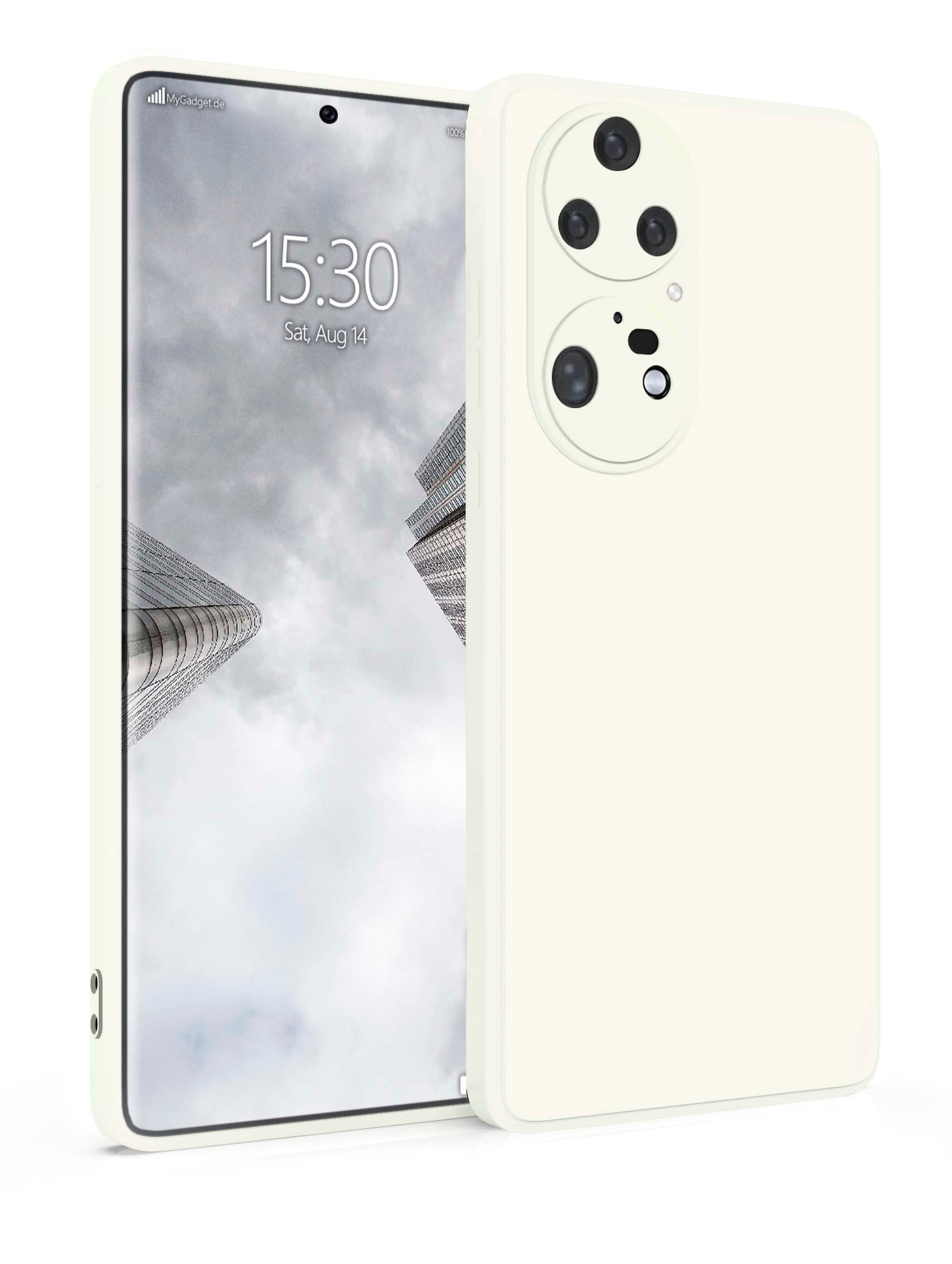MyGadget Case for Huawei P50 Pro - Cover Ultra Thin TPU - Soft Touch Rubber & Anti-Scratch Shell - Flexible Silicone - Matte White