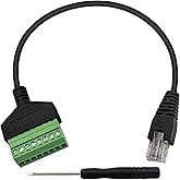 Poyiccot RJ45 Screw Terminal Adapter, RJ45 Male to 8 Pin Screw Terminal Connector, Ethernet Extender Network Adapter 8P8C Bre