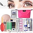 Eyelashes Extension Kit, EBANKU 19PCS Lashes Extension Practice Exercise Set, Mannequin Training Makeup False Eyelashes Extension Glue Tool With Bag For Makeup Practice Eye Lashes Graft