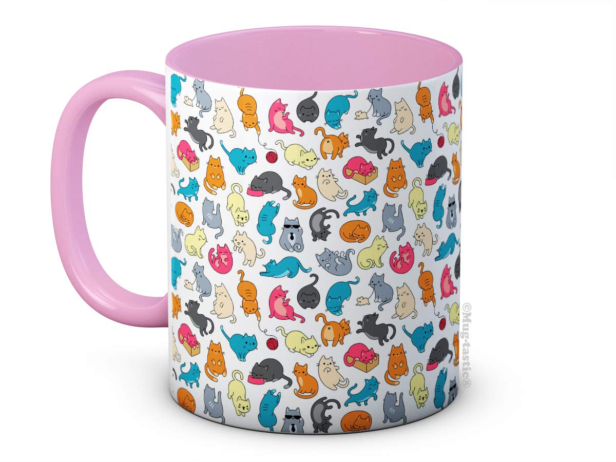 Cats & Kittens Print for Cat Lovers - Ceramic Coffee Mug (Pink)
