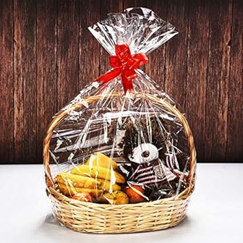 Amazon.com: Clear Basket Bags, 10 Pack Large Clear ...